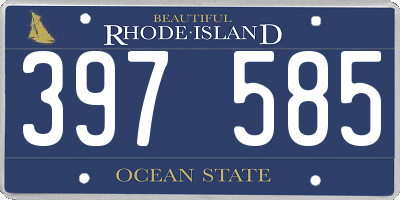 RI license plate 397585