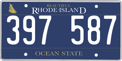 RI license plate 397587