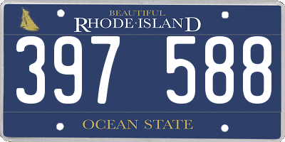 RI license plate 397588