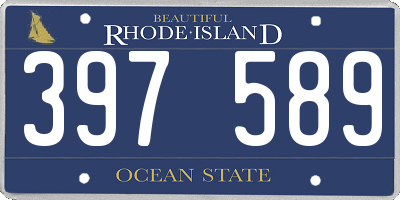 RI license plate 397589