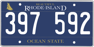 RI license plate 397592