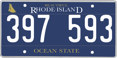 RI license plate 397593