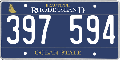 RI license plate 397594