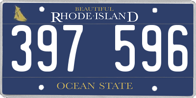 RI license plate 397596