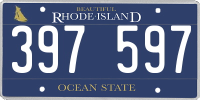 RI license plate 397597