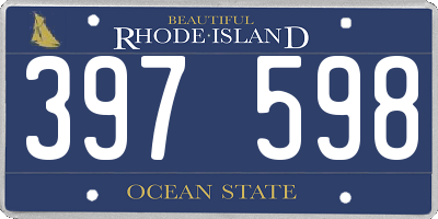 RI license plate 397598