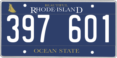 RI license plate 397601