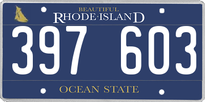 RI license plate 397603