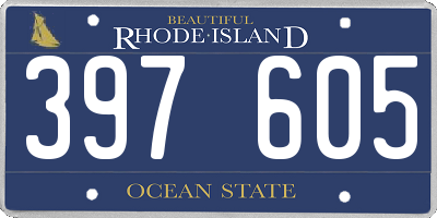 RI license plate 397605