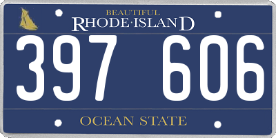 RI license plate 397606