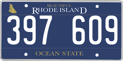 RI license plate 397609