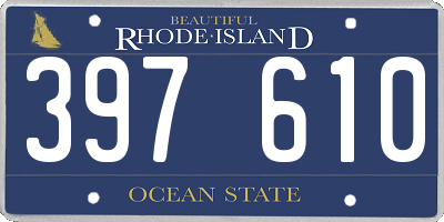 RI license plate 397610
