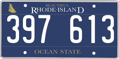 RI license plate 397613