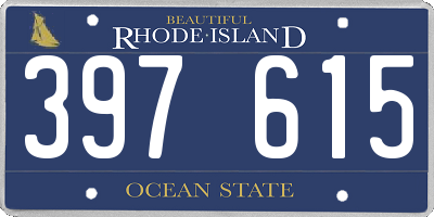 RI license plate 397615