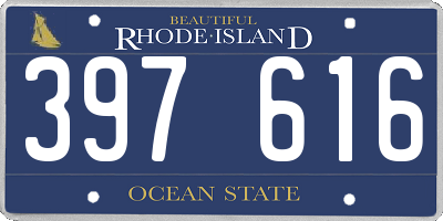 RI license plate 397616