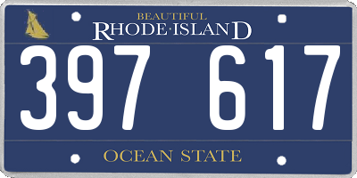 RI license plate 397617