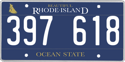 RI license plate 397618