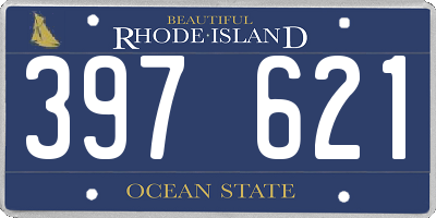 RI license plate 397621