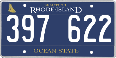 RI license plate 397622