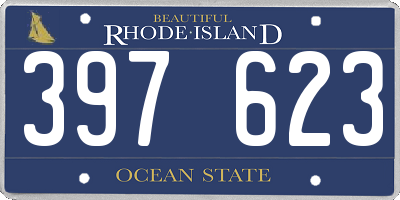 RI license plate 397623