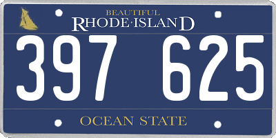 RI license plate 397625