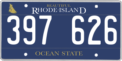 RI license plate 397626