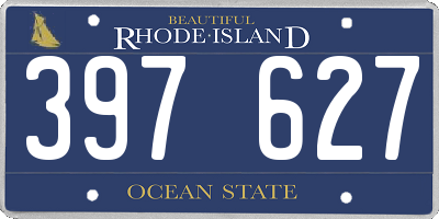 RI license plate 397627