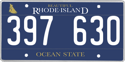 RI license plate 397630