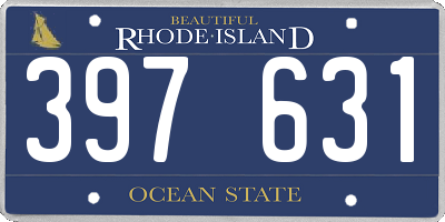 RI license plate 397631