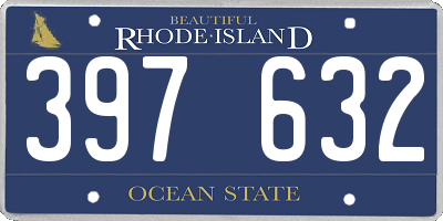 RI license plate 397632