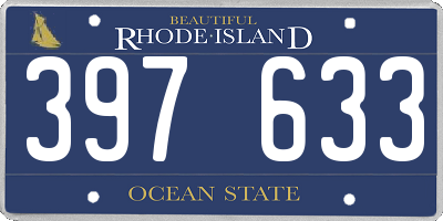 RI license plate 397633