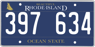 RI license plate 397634