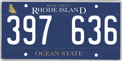 RI license plate 397636