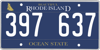 RI license plate 397637