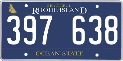 RI license plate 397638