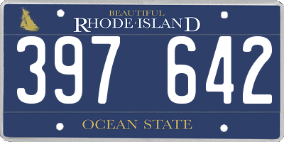 RI license plate 397642