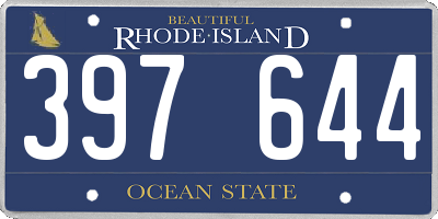 RI license plate 397644