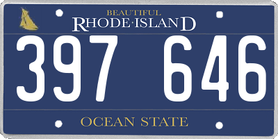 RI license plate 397646
