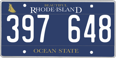 RI license plate 397648