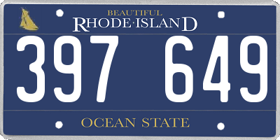 RI license plate 397649