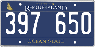 RI license plate 397650