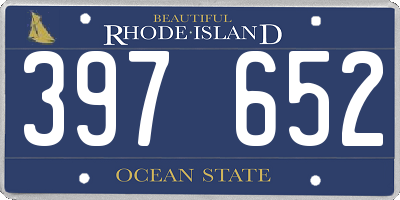 RI license plate 397652