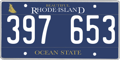RI license plate 397653