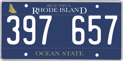 RI license plate 397657
