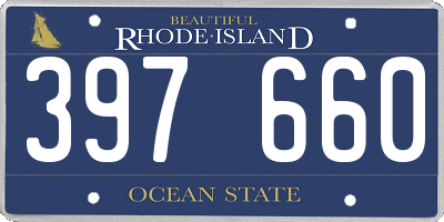 RI license plate 397660