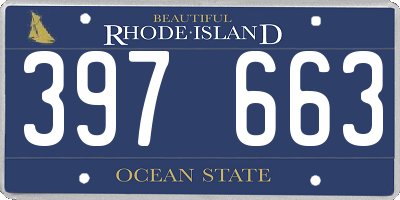 RI license plate 397663