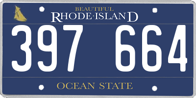 RI license plate 397664