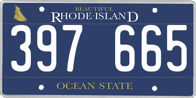 RI license plate 397665