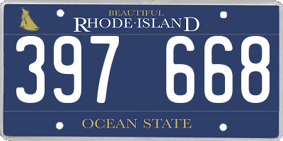 RI license plate 397668