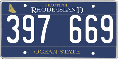 RI license plate 397669